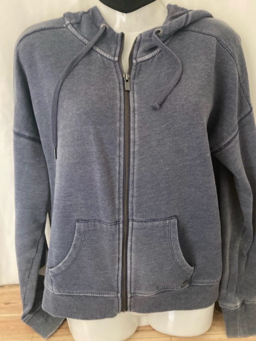 Tommy Hilfiger Sport Zip Hoodie Blue White Star Sleeve Women’s L